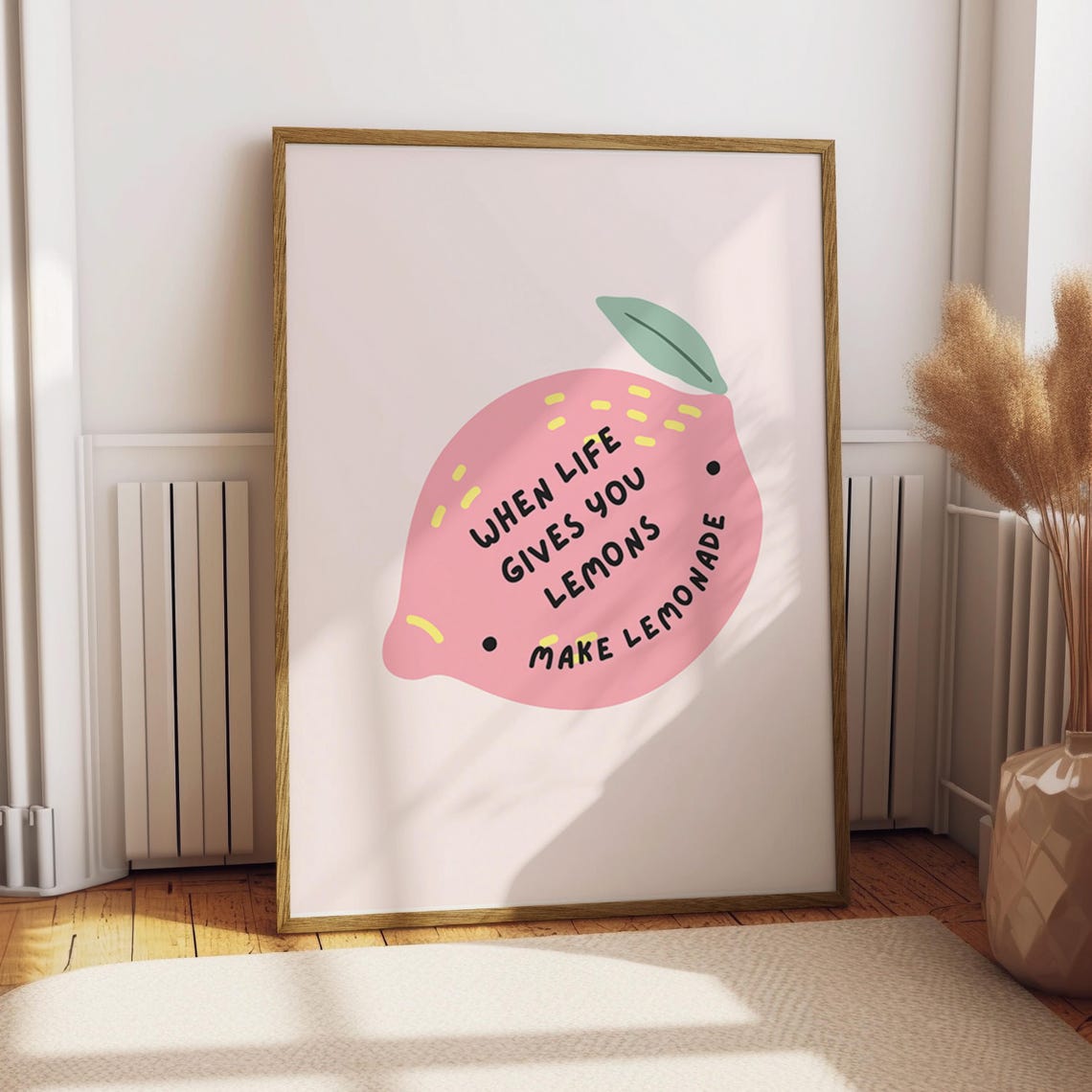 Lemonade Poster Food Kitchen Decor Print Fruit Illustration Gift For Lover Fresh Art