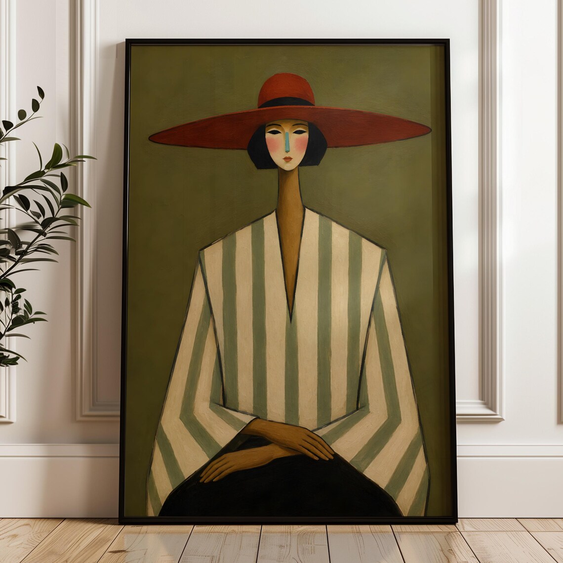 Minimalist Woman Portrait Art Print, Boho Style