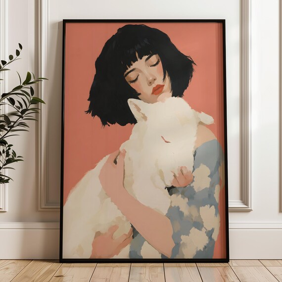 Abstract Woman Wall Art Whimsical Home Decor Modern Portrait Print Digital Download