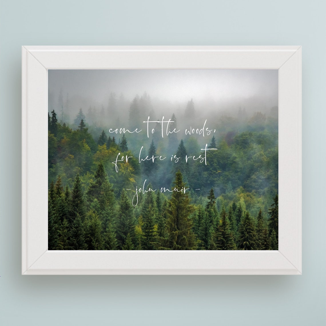 John Muir Quote Come To The Woods For Here Is Rest Art Forest Bathing Art Tree Hugger Gift Environmentalist Wall Decor