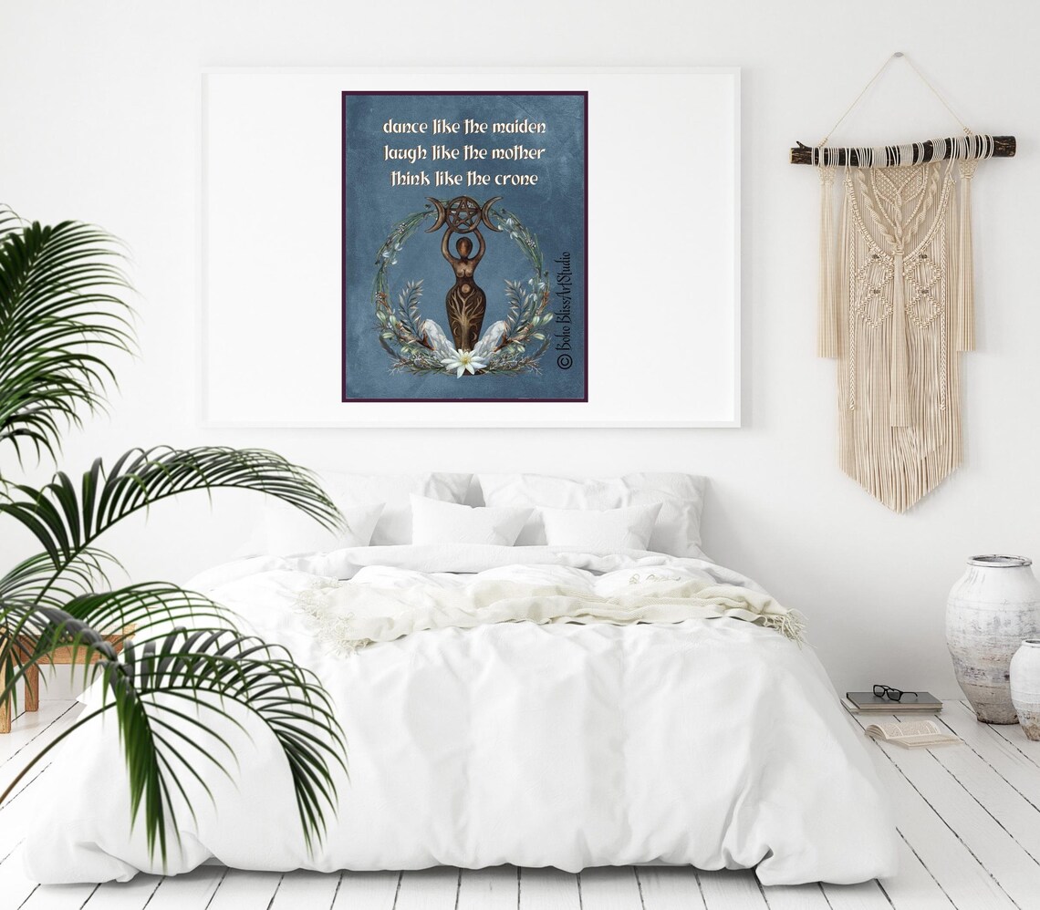 Wiccan Triple Moon Goddess Sign, Pagan Poster - Image 2