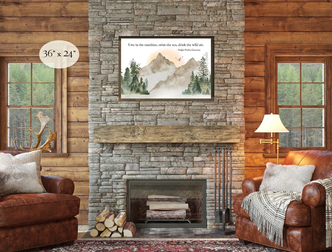 Ralph Waldo Emerson Quote Art Print, Nature Outdoors - Image 2