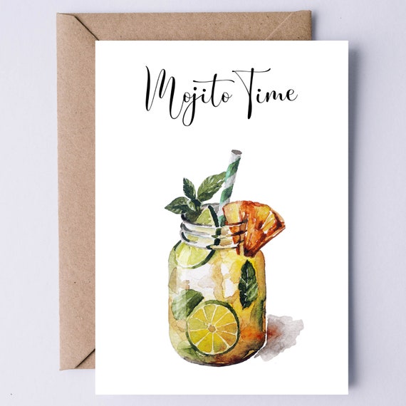 Mojito Divorce Card Congratulations Card Birthday Divorce New Job Home Engagement Retirement