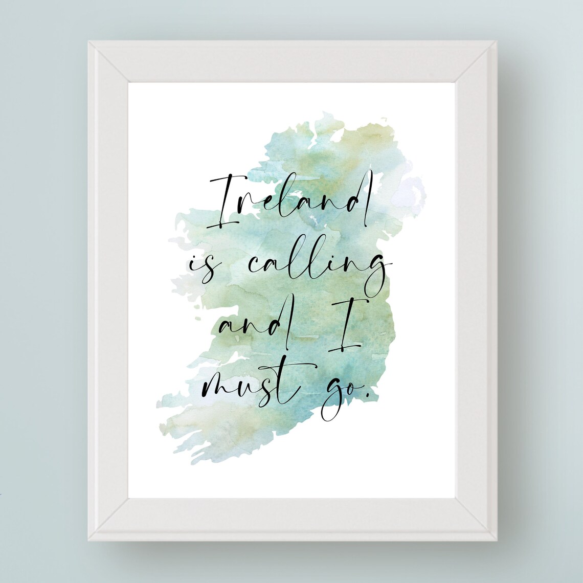 Ireland Map Travel Quote Poster, Irish Wanderlust