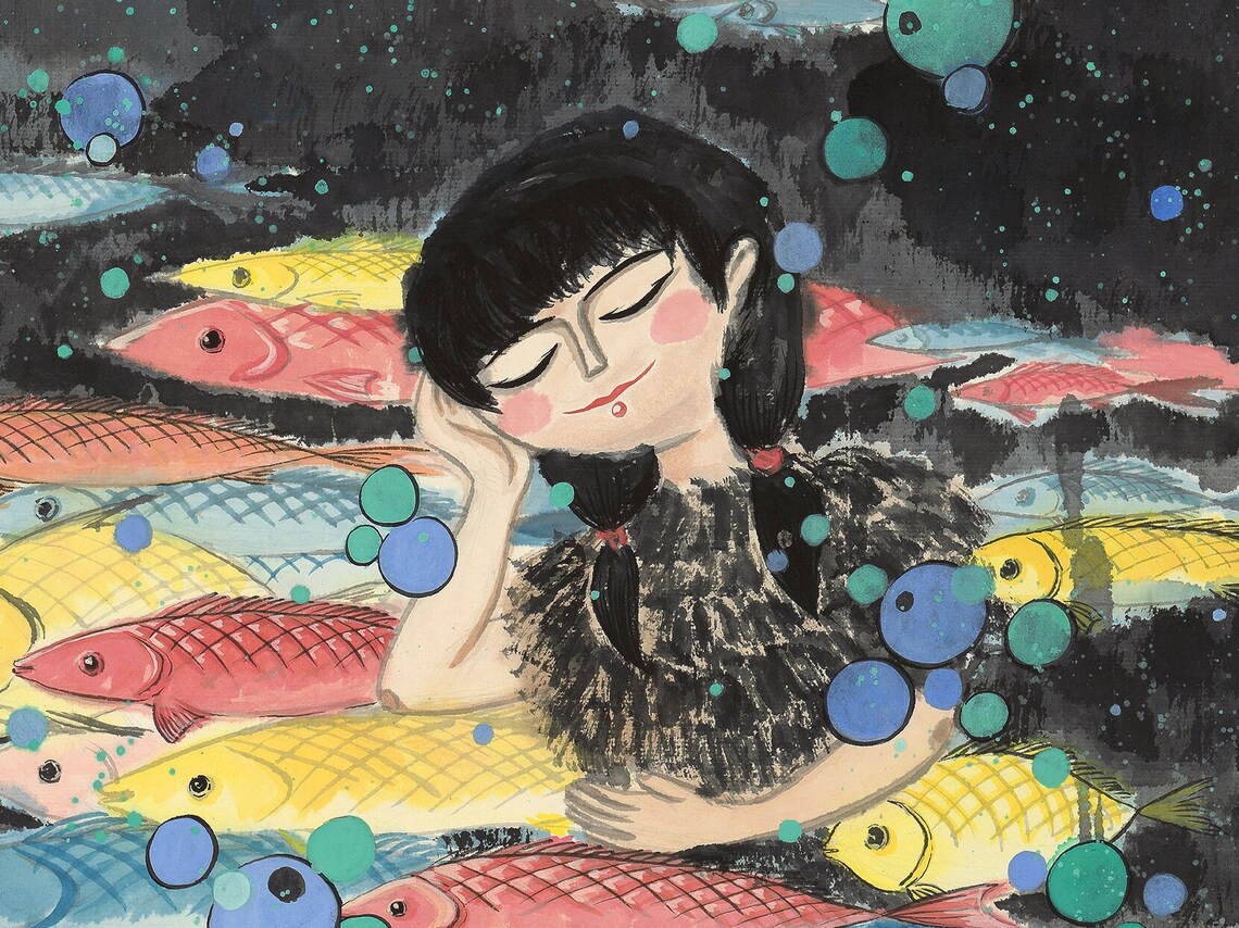 Dream Together Chinese Ink Painting Art Print - Image 2