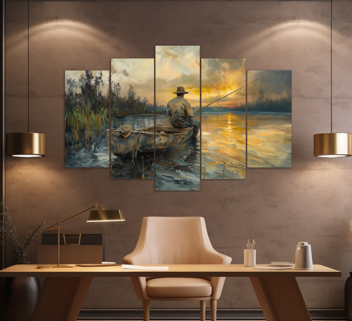 Fishing Wall Art Fishing Print Fishing Painting Fisherman Gift Fishing Rod Print Fishing Wall Decor - Image 4