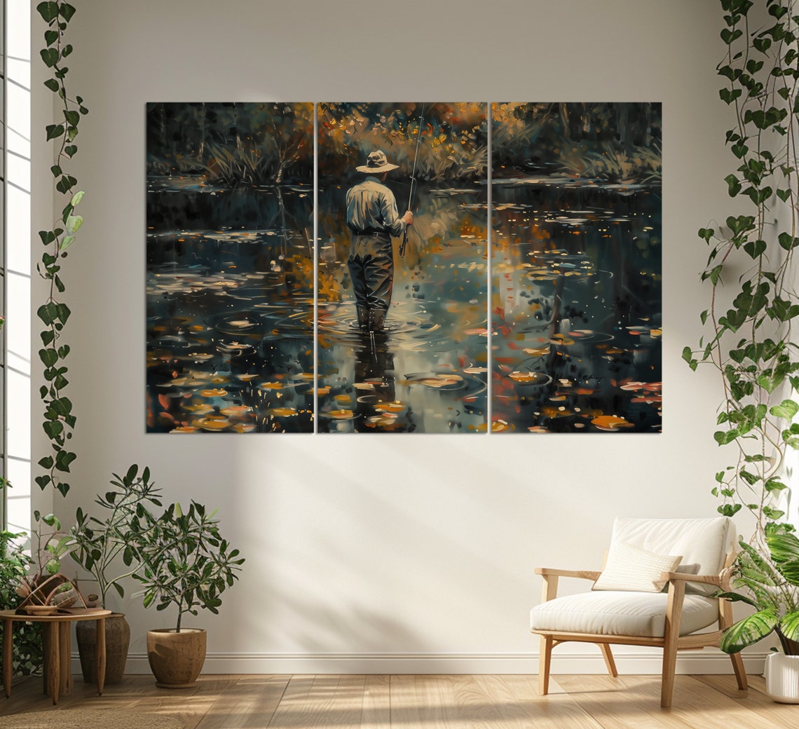 Fishing Print Fishing Painting Fishing Wall Art Fisherman Gift Fishing Print Fishing Wall Decor - Image 4