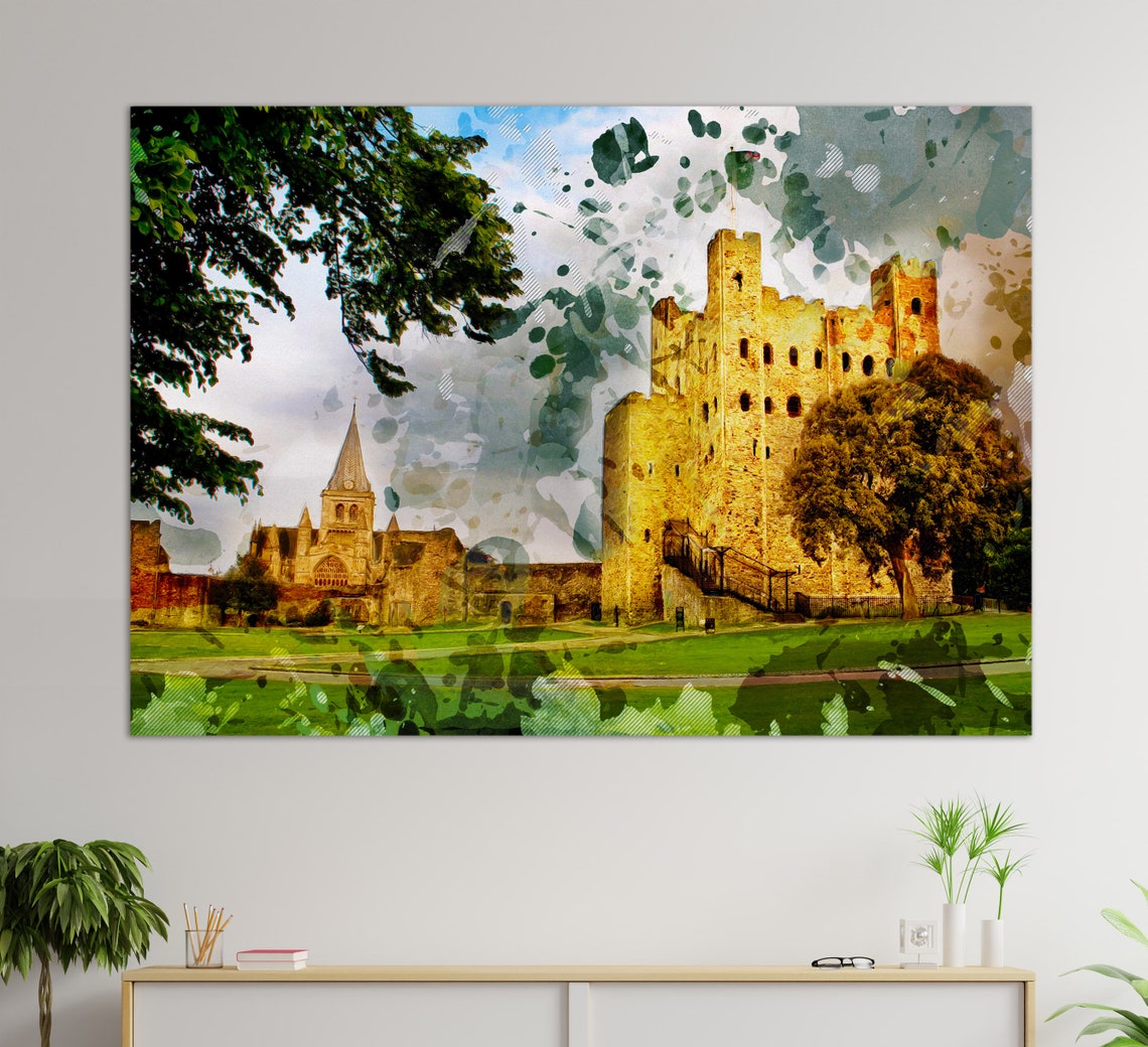Rochester Castle Print Rochester Wall Art Rochester Painting England