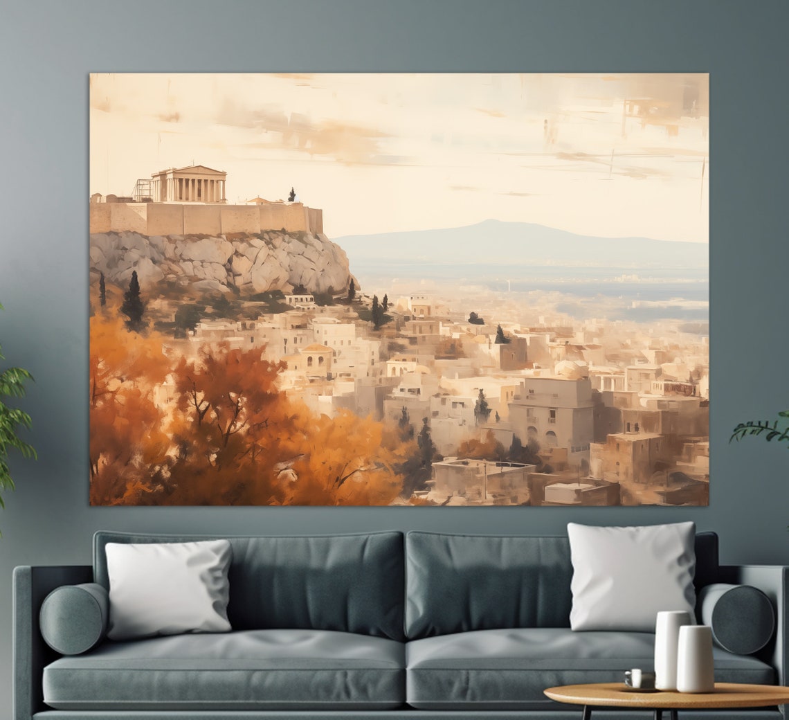 Athens Greece Acropolis Parthenon Ancient City Vintage Travel Poster
