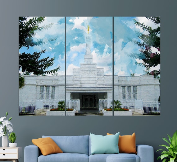 Columbia River Washington Temple White Spire Triptych Wall Art Poster