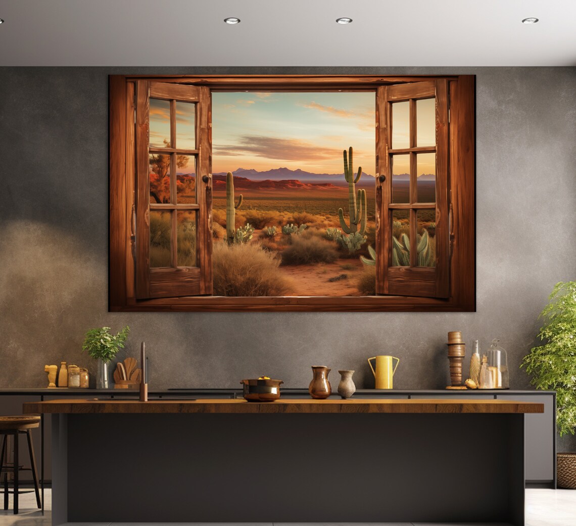 Window To Scenic Arizona Desert, Sonoran Desert Art Print - Image 4