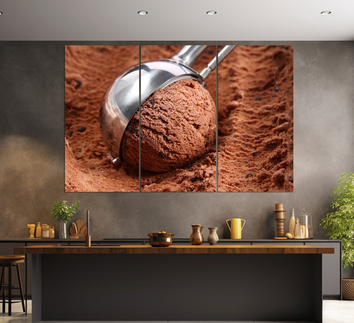 Chocolate Ice Cream Scoop Macro Rich Brown Dessert Photography Poster - Image 3