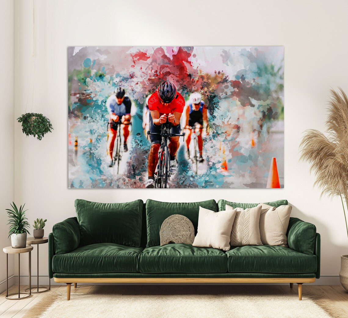 Abstract Cycling Art Print, Gift for Cyclists