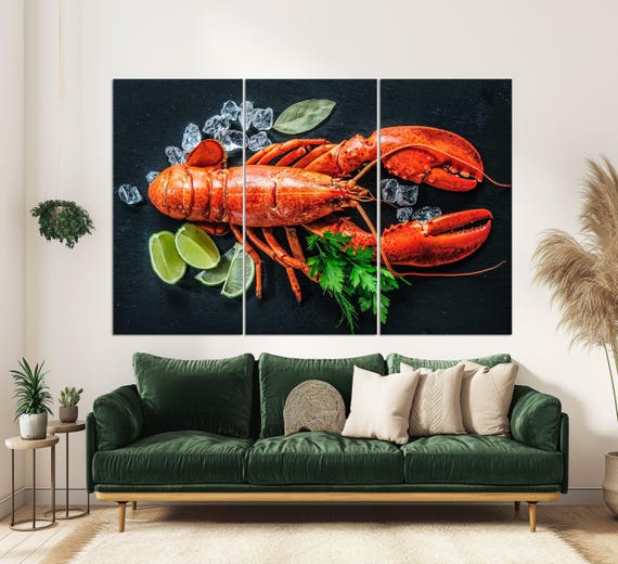 Lobster Kitchen Wall Art Print, Restaurant Decor