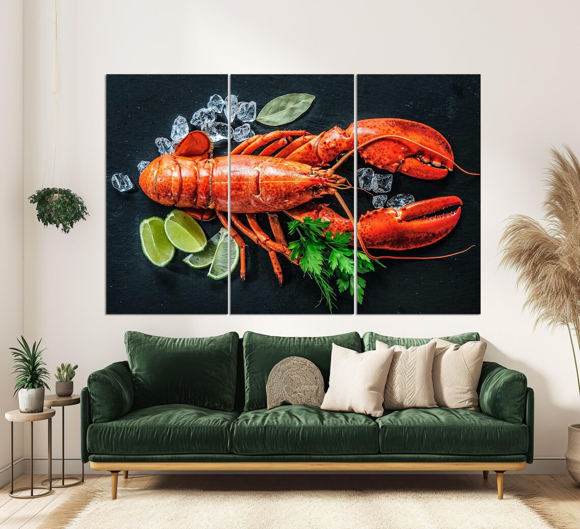 Lobster Kitchen Wall Art Print, Restaurant Decor