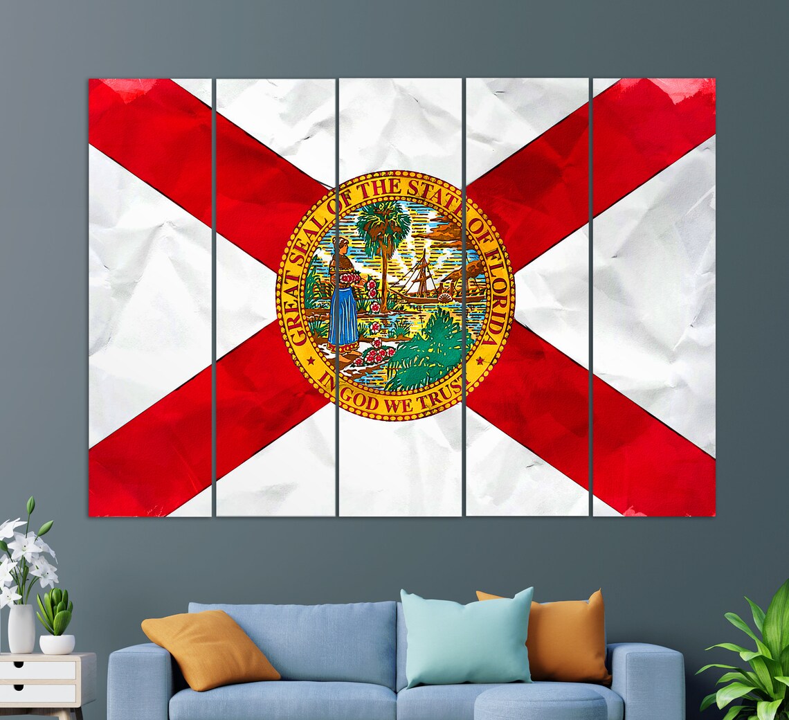 Florida State Flag Painting, Florida Wall Art - Image 3