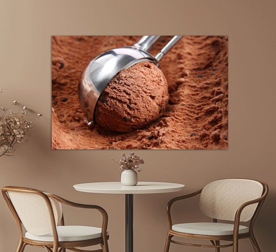 Ice Cream Wall Art Chocolate Ice Cream Print Ice Cream Poster Ice Cream Shop Wall Decor Kitchen Wall Decor