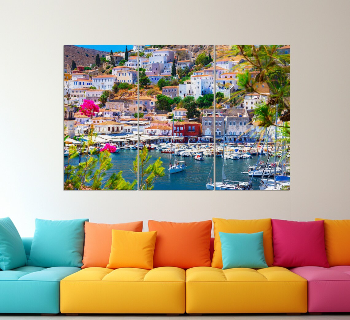 Hydra Island Greece Art Print, Hydra Painting