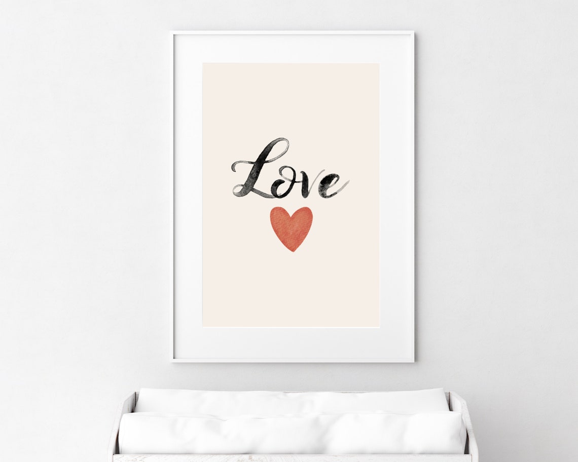 Baby Girl Room Wall Art Baby Room Love Quote Toddler Bedroom Watercolor Heart Art Print Kids Playroom Decor Girls Room Decor - Image 2