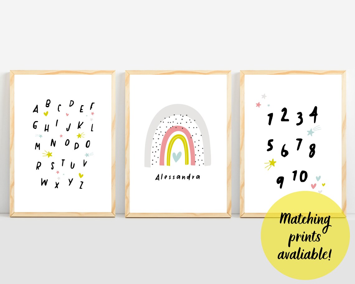 Personalized Rainbow Print Nursery Decor For Baby Girl Nursery Wall Art Rainbow Baby Decor Girls Bedroom Decor Art Print Nursery Prints - Image 3