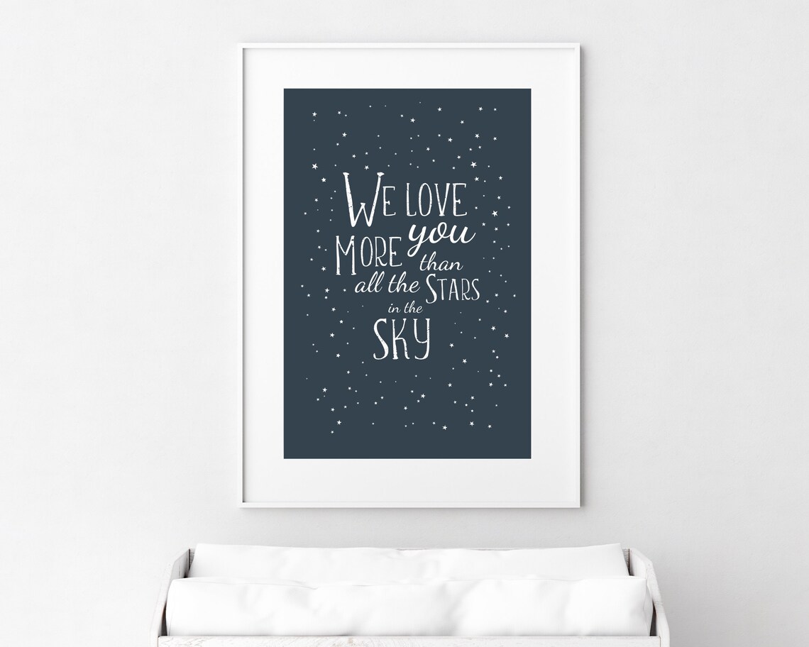 We Love You More Nursery Decor, Monochrome Art Print - Image 2
