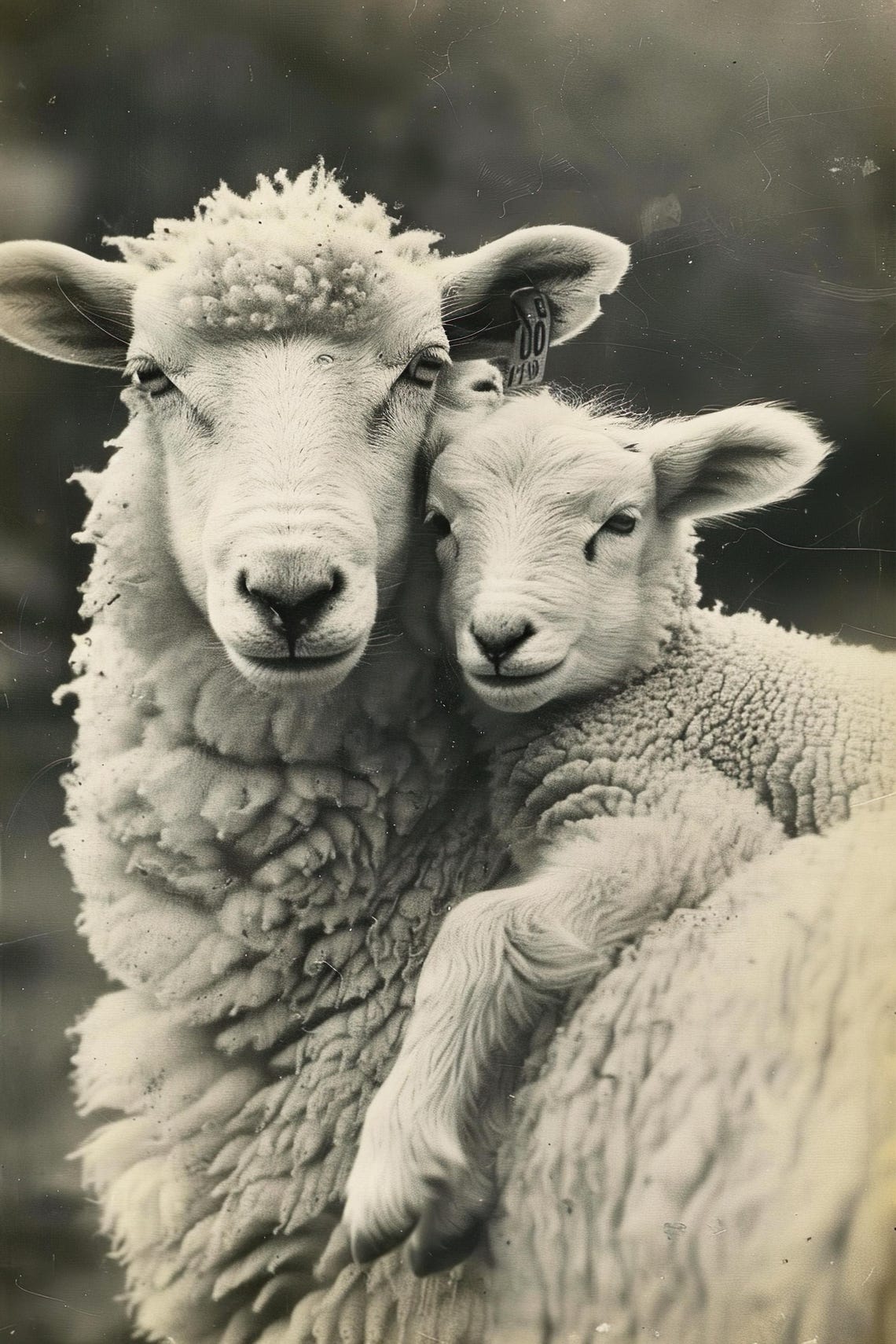 Mom Baby Sheep Cute Animal Family Wall Art Nursery Room Bedroom Prints Cute Vintage Style Animal Photo Mommy And Me Ai Art