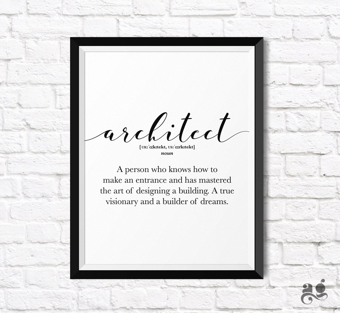 Architect Gifts Architect Print Graduation Gift Architect Definition Poster Dorm Office Wall Prints Funny Gifts For Architect - Image 2