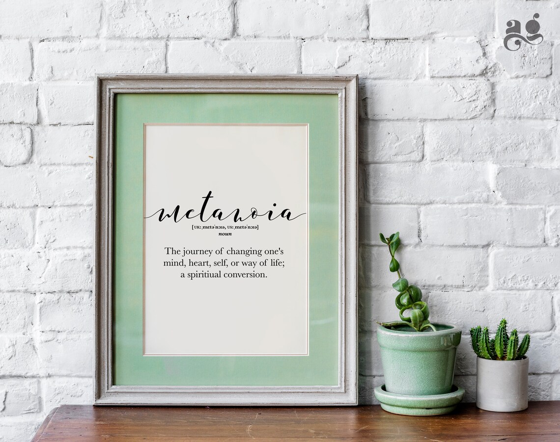 Metanoia Greek Definition Spiritual Journey Change of Heart Poster - Image 2