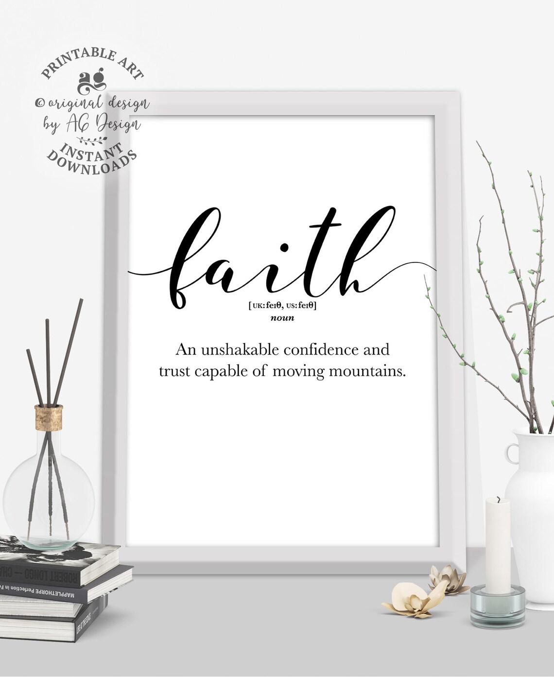Faith Definition Art Print, Christian Encouragement