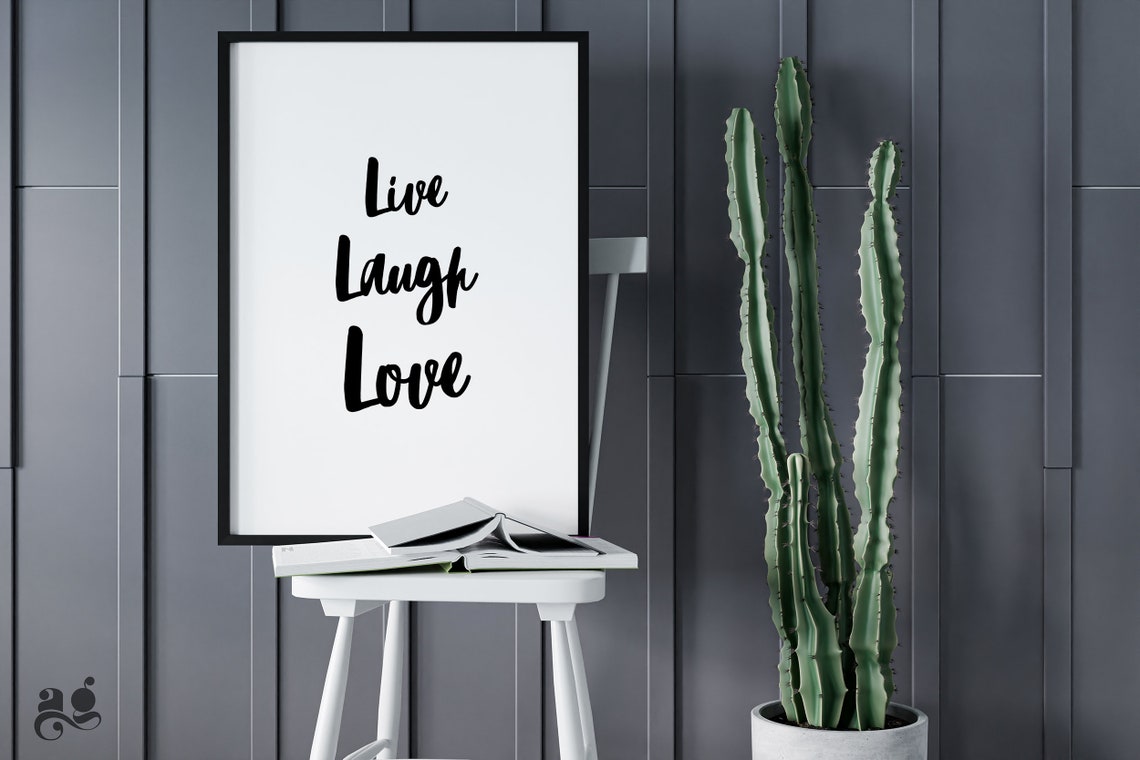 Live Laugh Love Simple Script Minimalist Wall Decor Quote Poster - Image 2