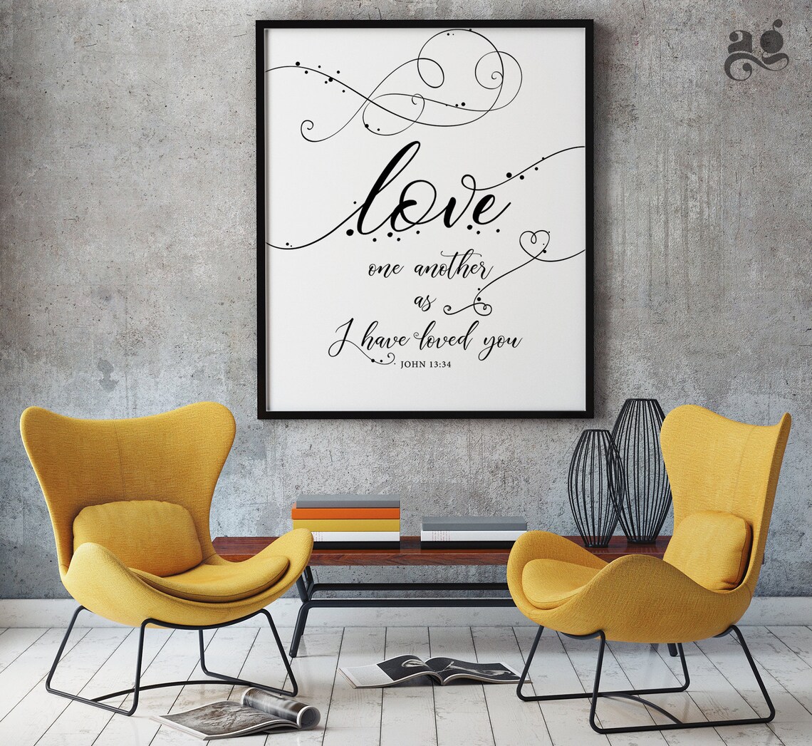 John 1334 Bible Verse Printables Love One Another As I Have Loved You Bible Posters Art Christian Instant Scriptures Wall Art - Image 3