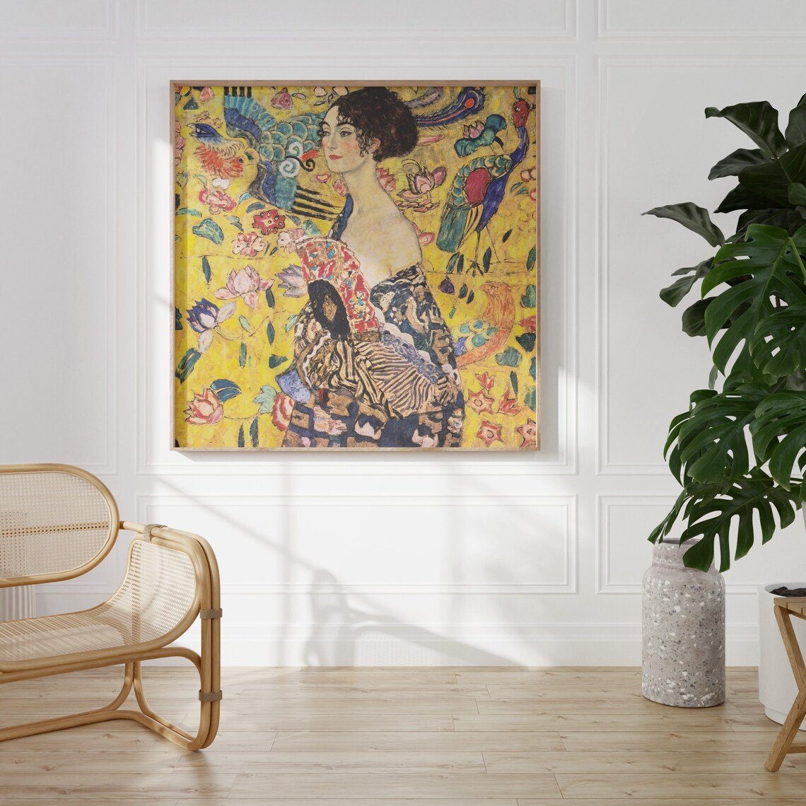 Klimt Woman With Fan, Vintage Wall Art Print