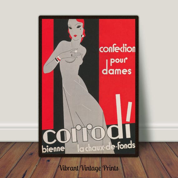 Woman Portrait Art Deco Print Vintage Wall Art Vintage Fashion Wall Art Wall Art Large Wall Art