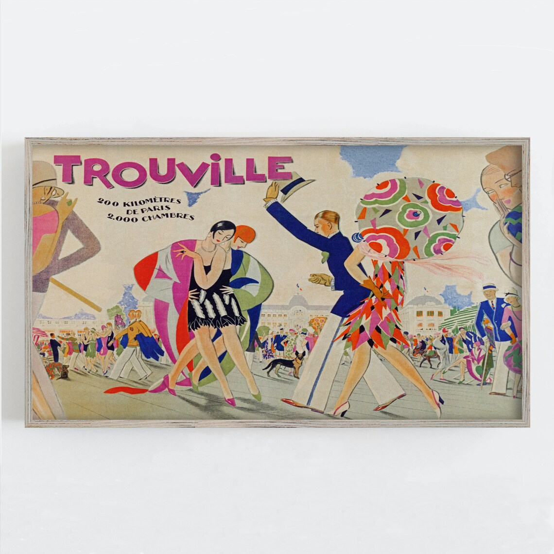 Trouville France Vintage Travel Poster, Art Deco