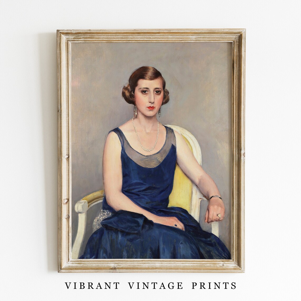Vintage Woman Portrait, Moody Fashion Wall Art Print