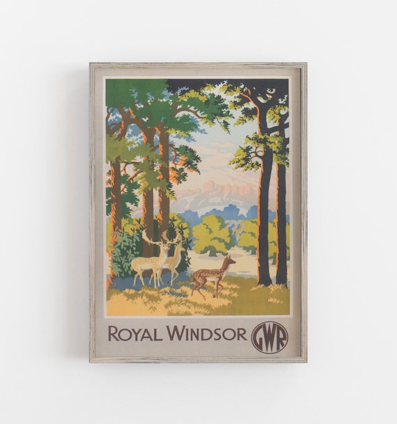 Windsor England Vintage Travel Poster, Windsor Castle