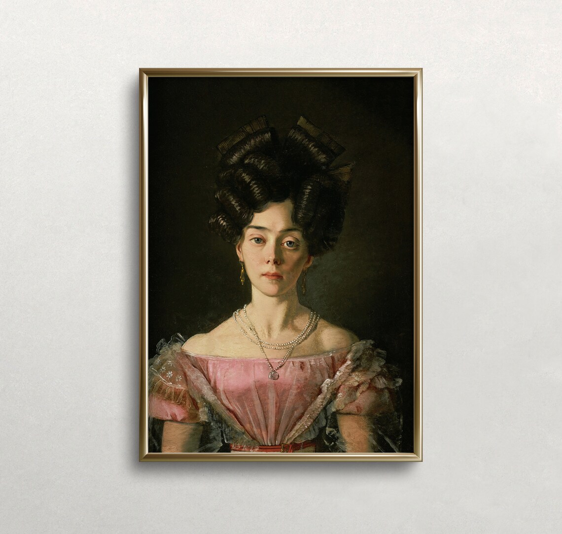 Woman Portrait Moody Dark Academia Wall Art Print