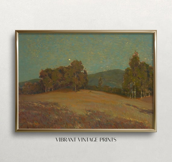 Night Landscape Vintage Wall Art Dark Moody Landscape Night Shadows Moody Wall Decor Wall Art 537