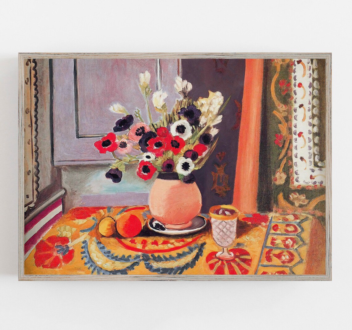 Matisse Anemones Vintage Botanical Art Print