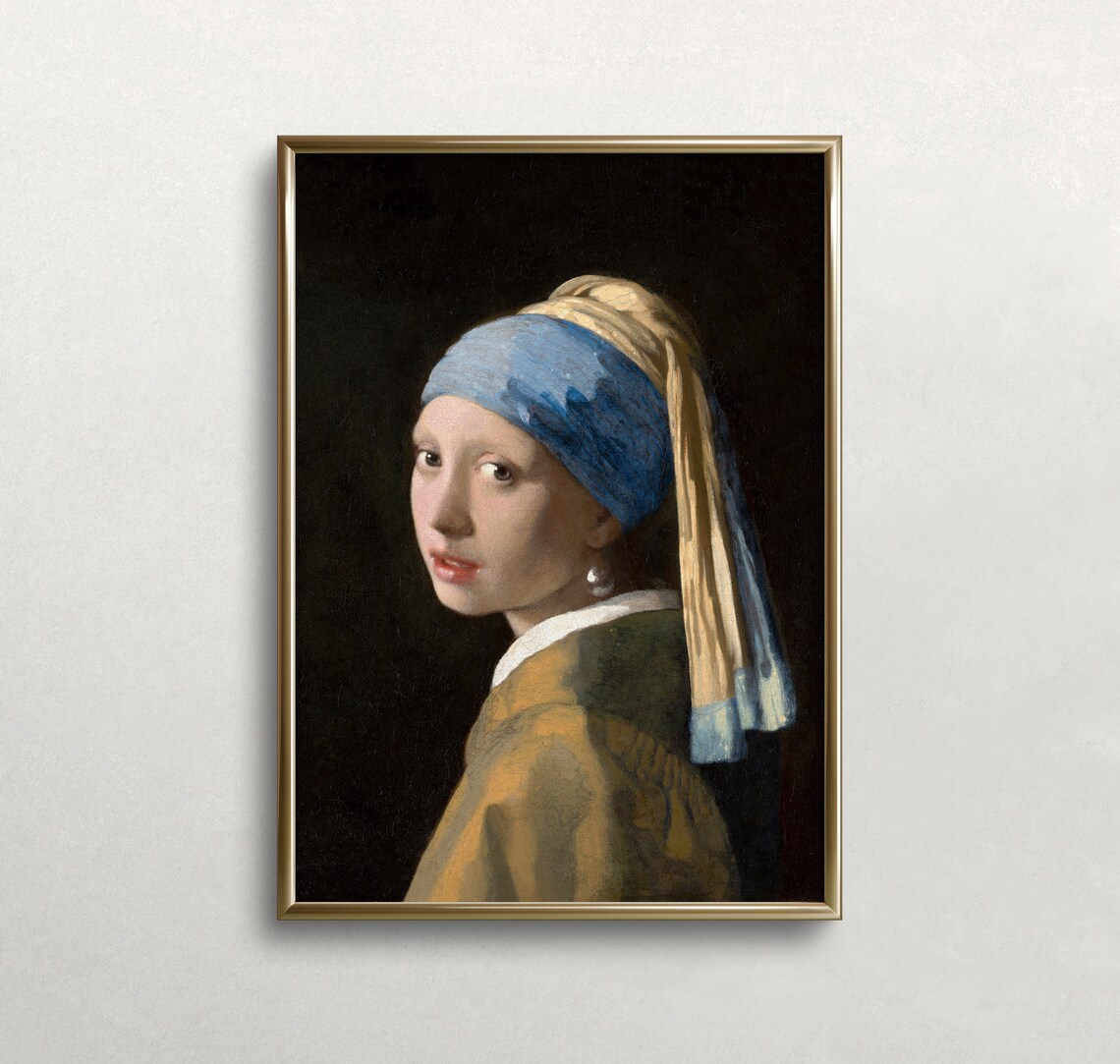 Girl With A Pearl Earring Vintage Portrait Art Print