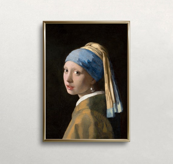 Girl With A Pearl Earring Vintage Portrait Art Print