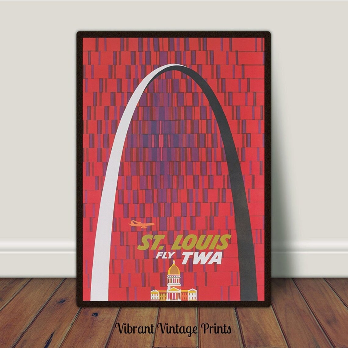 St Louis Missouri Vintage Travel Poster, Gateway Arch