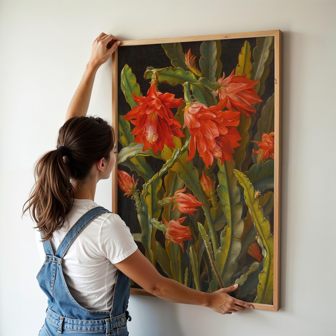 Christmas Cactus Vintage Christmas Art Print - Image 2