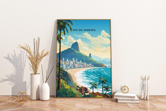 Charming Landscapes Of Rio De Janeiro Brazil Travel Print Poster P