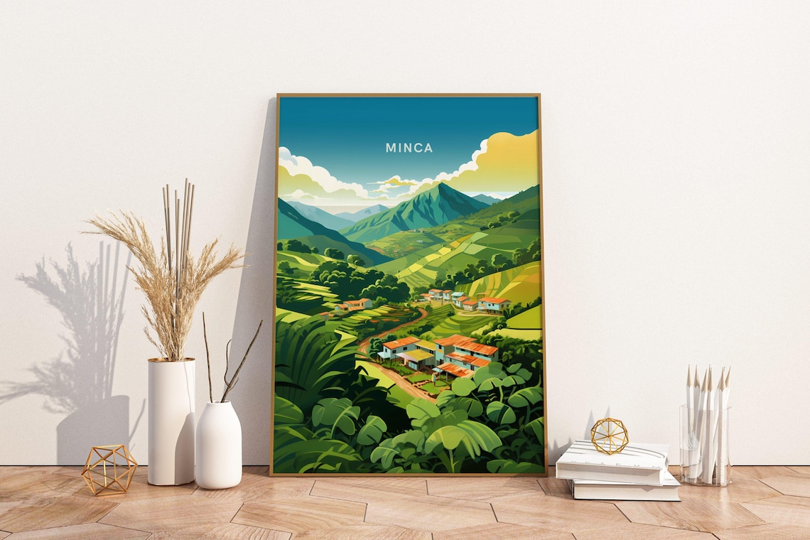 Minca Colombia Lush Green Mountains Village Tropical Travel Poster