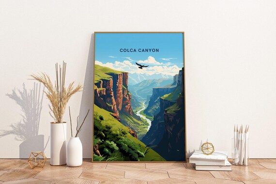 Colca Canyon Peru Travel Print Poster Wall Art Vintage Deco