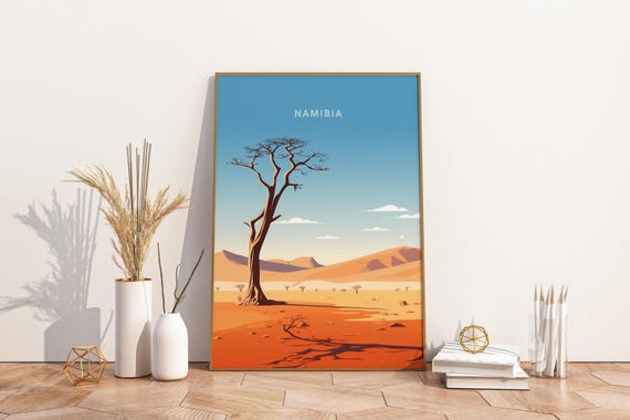 Namibia Africa Travel Print Poster Wall Art Vintage Decor