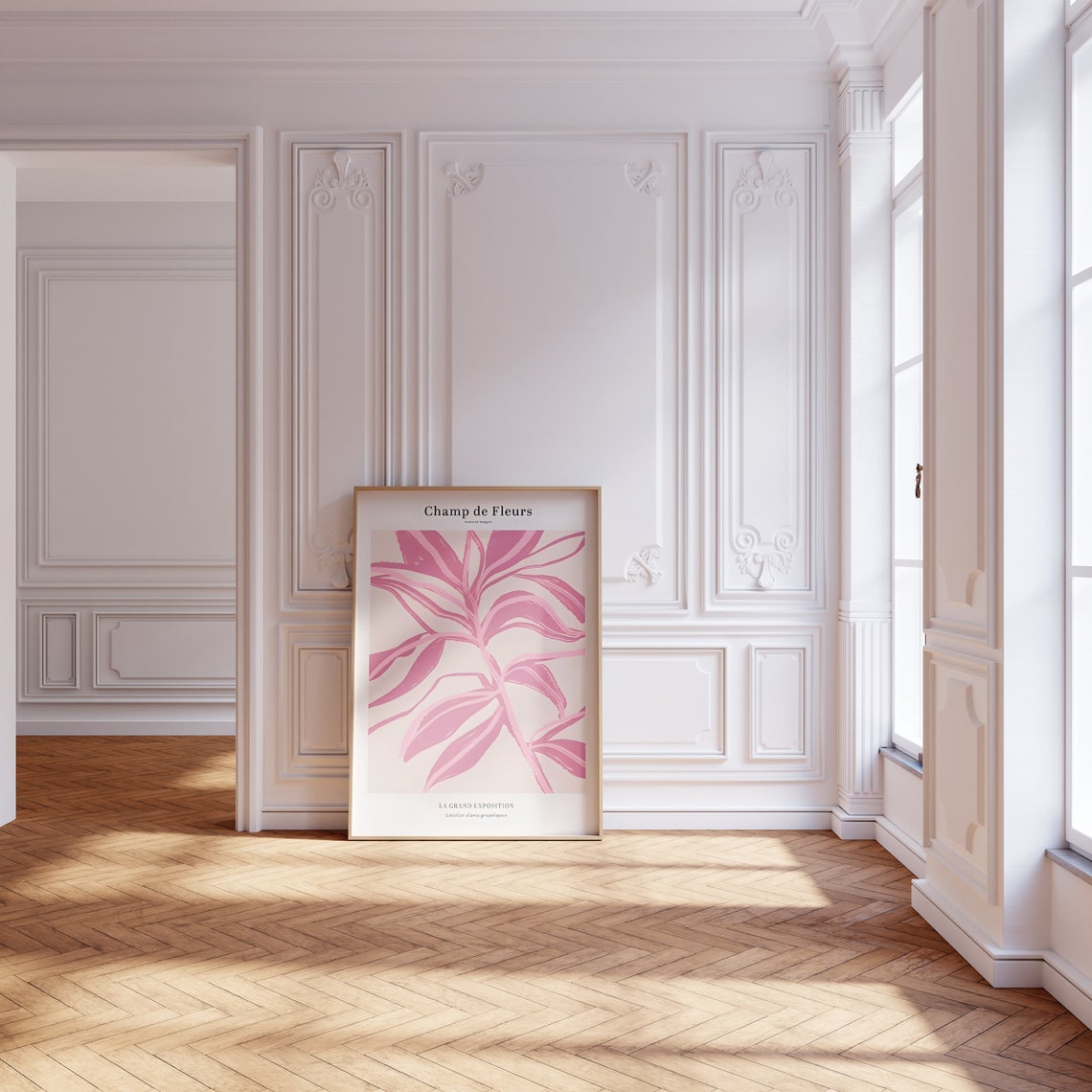 Champ De Fleurs Pink Botanical French Exhibition Floral Art Poster - Image 2