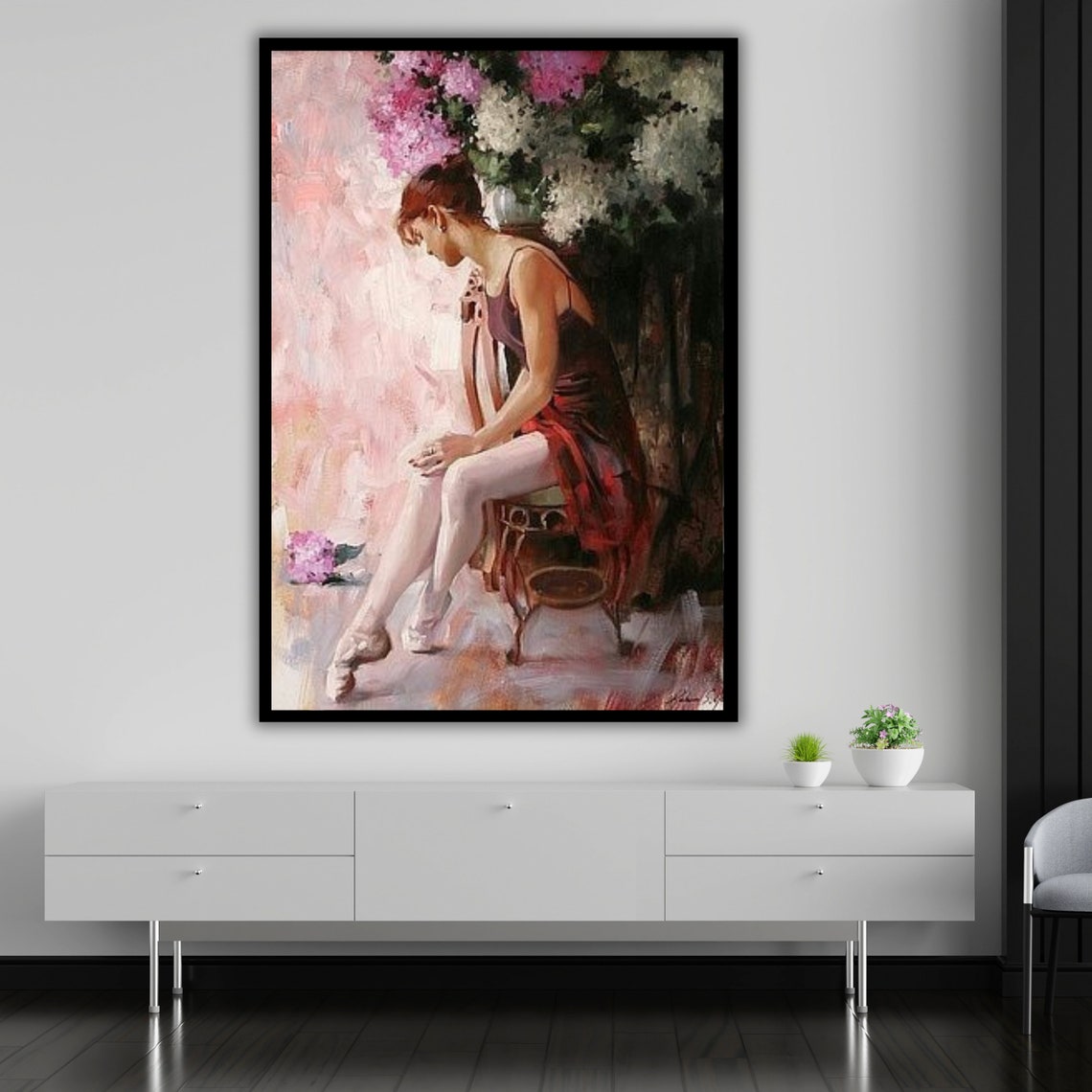 Sitting Ballerina Wall Art Ready To Hang Female Dancer Artwork Ballet Dancer Decor Dance Lover Gift - Image 5