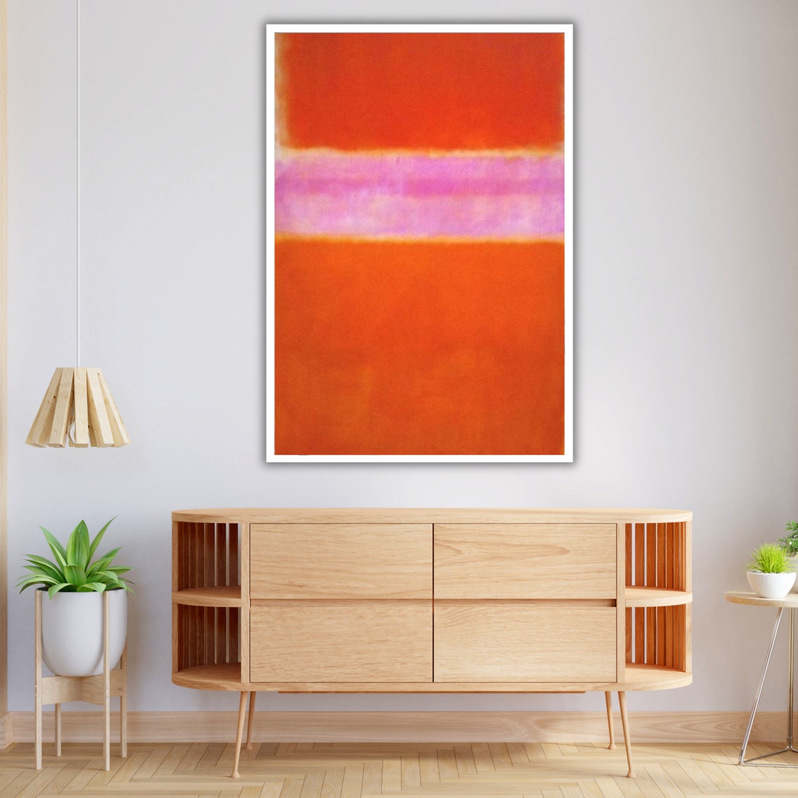 Orange Pink Lavender Color Field Soft Pastel Abstract Wall Print - Image 3